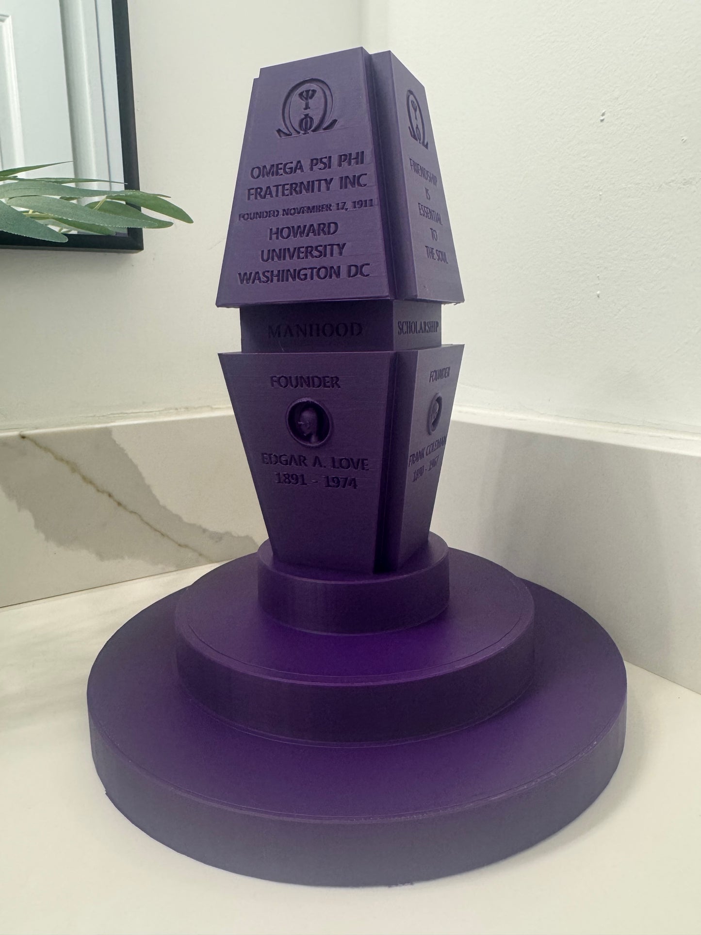 Omega Psi Phi Howard University Monument | 3D Printed Replica