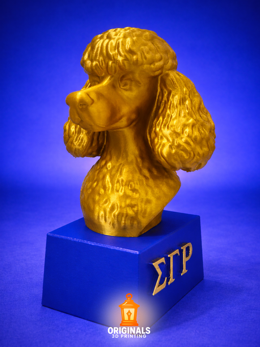 Sigma Gamma Rho Poodle Bust | 3D Printed Sorority Memorabilia