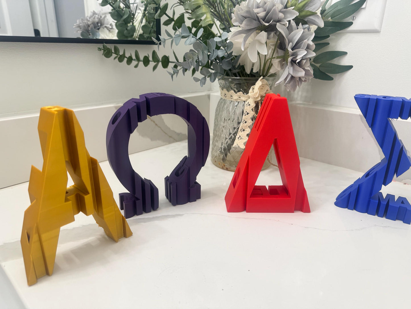 FLIPTEXT Greek Letter Sculpture (Alpha, Delta, Omega, Sigma) - Divine Nine Inspired __etsy:7649136417