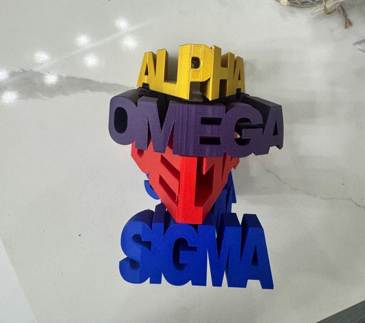 FLIPTEXT Greek Letter Sculpture (Alpha, Delta, Omega, Sigma) - Divine Nine Inspired __etsy:7649157273